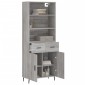 vidaXL Ντουλάπι Γκρι Sonoma 69,5 x 34 x 180 εκ. Επεξεργασμένο Ξύλο