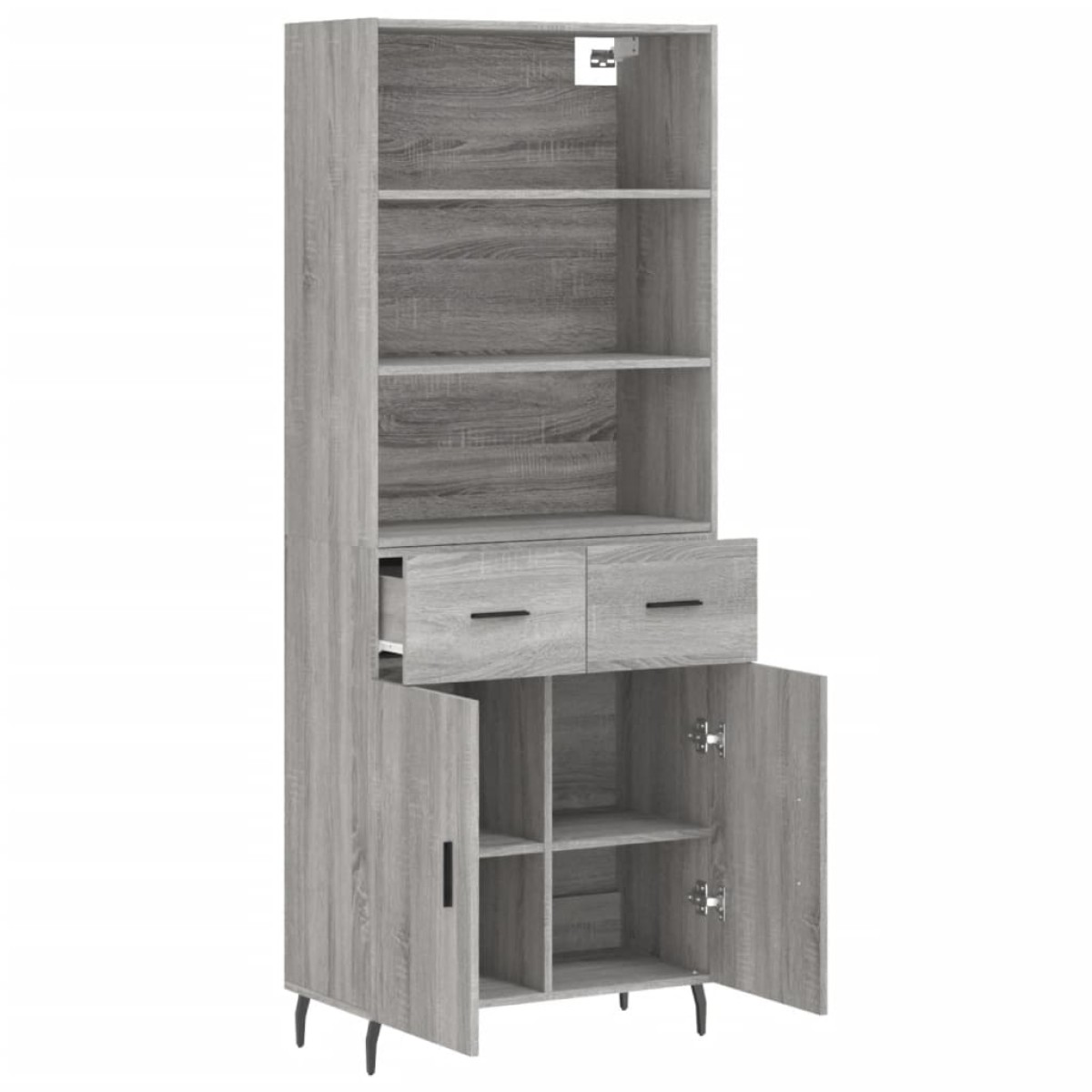 vidaXL Ντουλάπι Γκρι Sonoma 69,5 x 34 x 180 εκ. Επεξεργασμένο Ξύλο