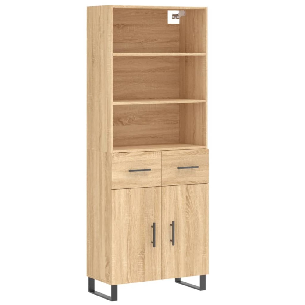 vidaXL Ντουλάπι Sonoma δρυς 69,5 x 34 x 180 εκ. από Επεξεργασμένο Ξύλο