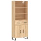 vidaXL Ντουλάπι Sonoma δρυς 69,5 x 34 x 180 εκ. από Επεξεργασμένο Ξύλο