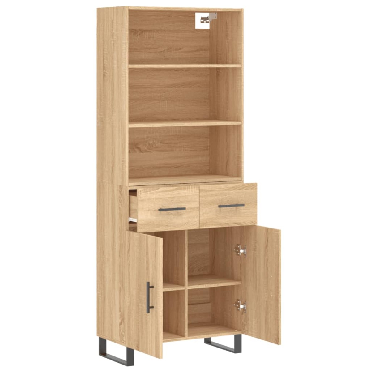 vidaXL Ντουλάπι Sonoma δρυς 69,5 x 34 x 180 εκ. από Επεξεργασμένο Ξύλο