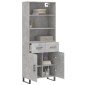 vidaXL Ντουλάπι Γκρι Σκυροδέματος 69,5x34x180 εκ. Επεξεργασμένο Ξύλο