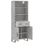 vidaXL Ντουλάπι Γκρι Σκυροδέματος 69,5x34x180 εκ. Επεξεργασμένο Ξύλο