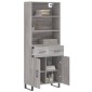 vidaXL Ντουλάπι Γκρι Sonoma 69,5 x 34 x 180 εκ. Επεξεργασμένο Ξύλο