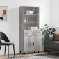 vidaXL Ντουλάπι Γκρι Sonoma 69,5 x 34 x 180 εκ. Επεξεργασμένο Ξύλο