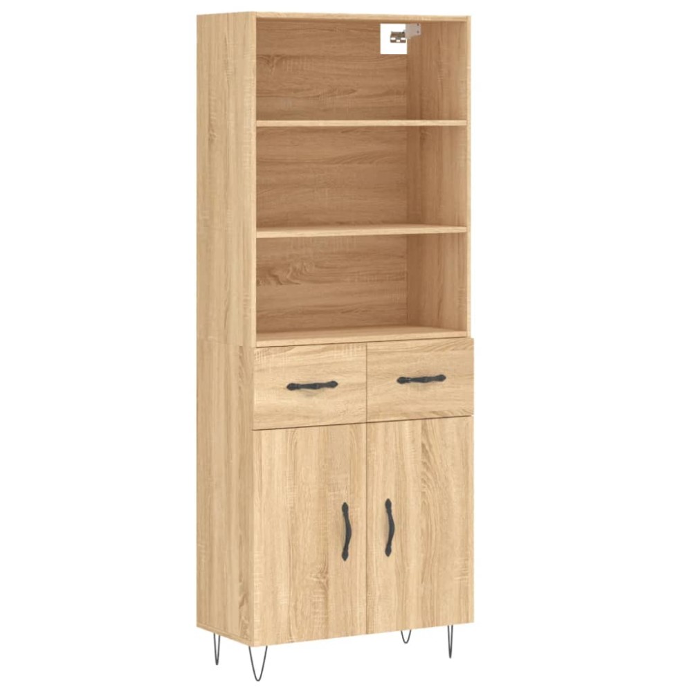 vidaXL Ντουλάπι Sonoma δρυς 69,5 x 34 x 180 εκ. από Επεξεργασμένο Ξύλο