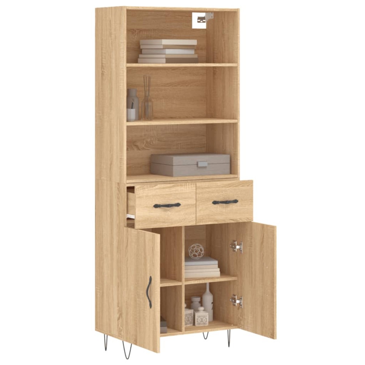 vidaXL Ντουλάπι Sonoma δρυς 69,5 x 34 x 180 εκ. από Επεξεργασμένο Ξύλο