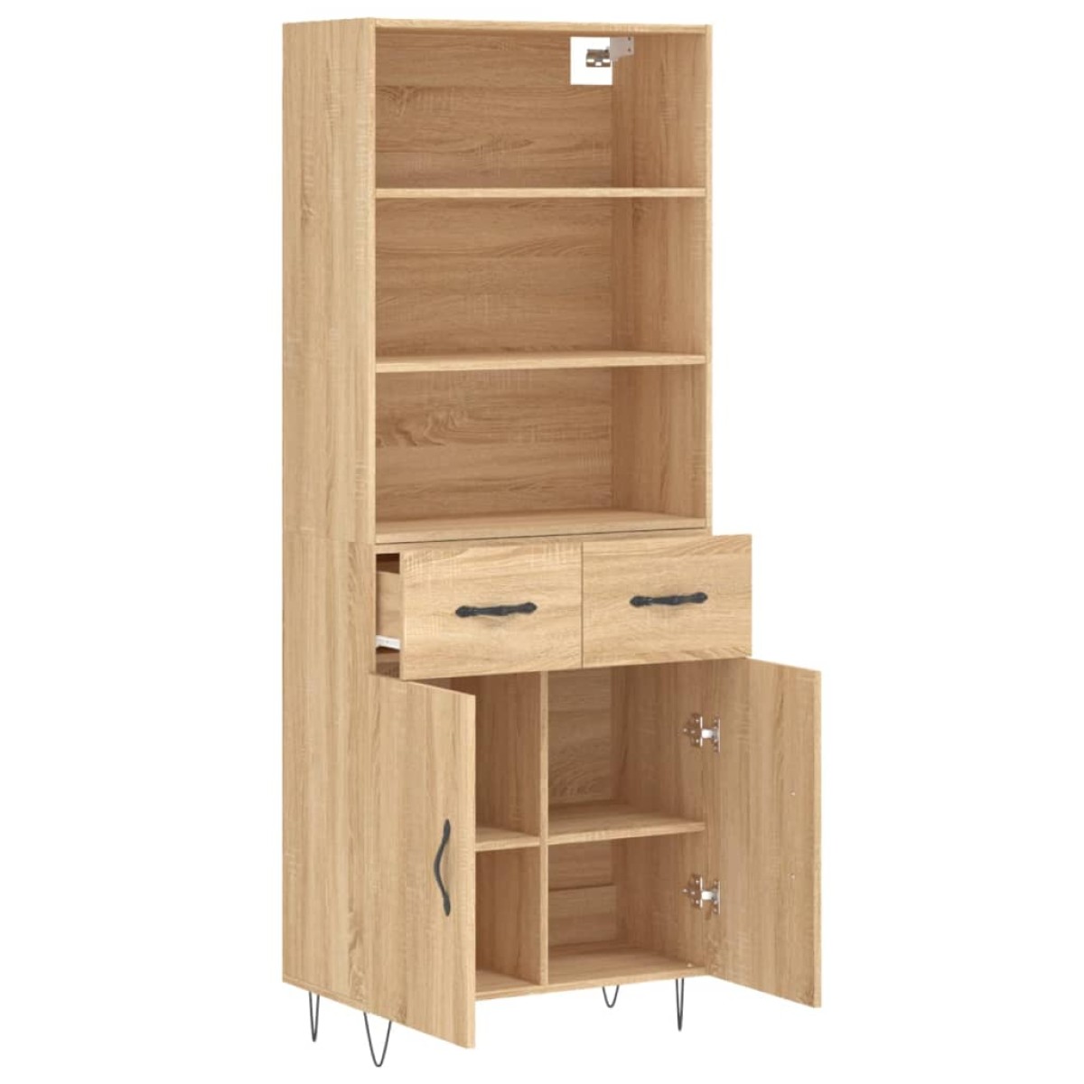 vidaXL Ντουλάπι Sonoma δρυς 69,5 x 34 x 180 εκ. από Επεξεργασμένο Ξύλο