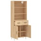 vidaXL Ντουλάπι Sonoma δρυς 69,5 x 34 x 180 εκ. από Επεξεργασμένο Ξύλο