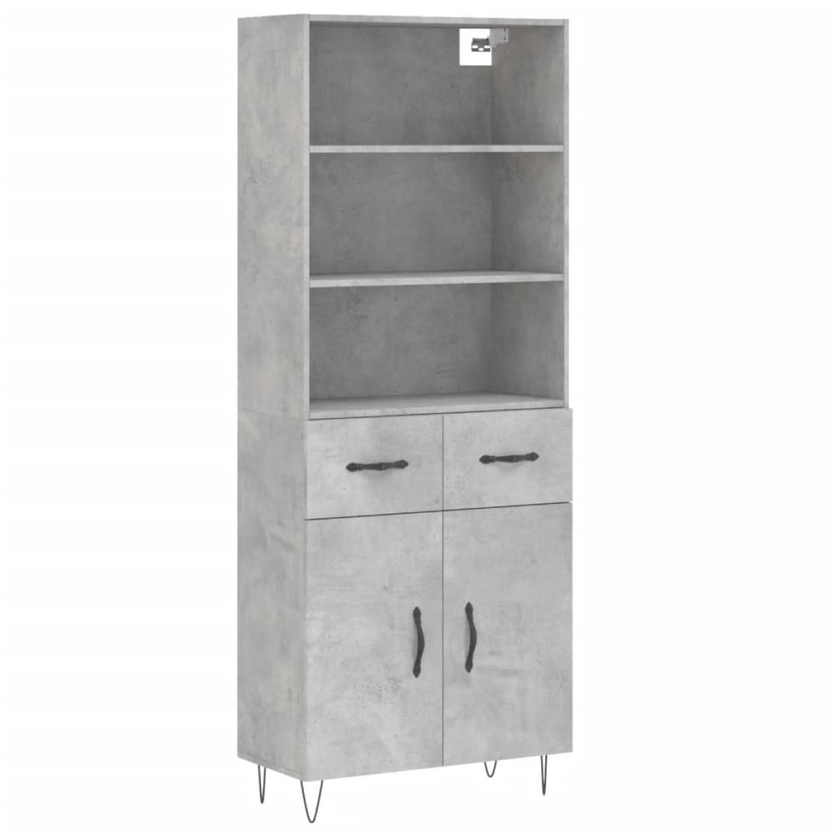 vidaXL Ντουλάπι Γκρι Σκυροδέματος 69,5x34x180 εκ. Επεξεργασμένο Ξύλο
