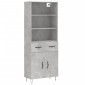 vidaXL Ντουλάπι Γκρι Σκυροδέματος 69,5x34x180 εκ. Επεξεργασμένο Ξύλο