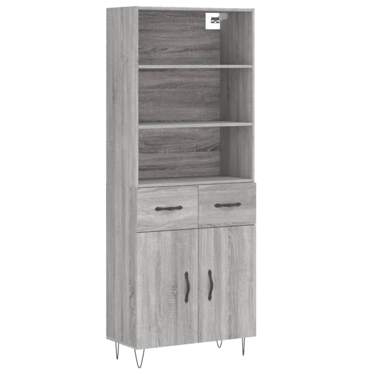 vidaXL Ντουλάπι Γκρι Sonoma 69,5 x 34 x 180 εκ. Επεξεργασμένο Ξύλο