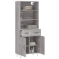 vidaXL Ντουλάπι Γκρι Sonoma 69,5 x 34 x 180 εκ. Επεξεργασμένο Ξύλο