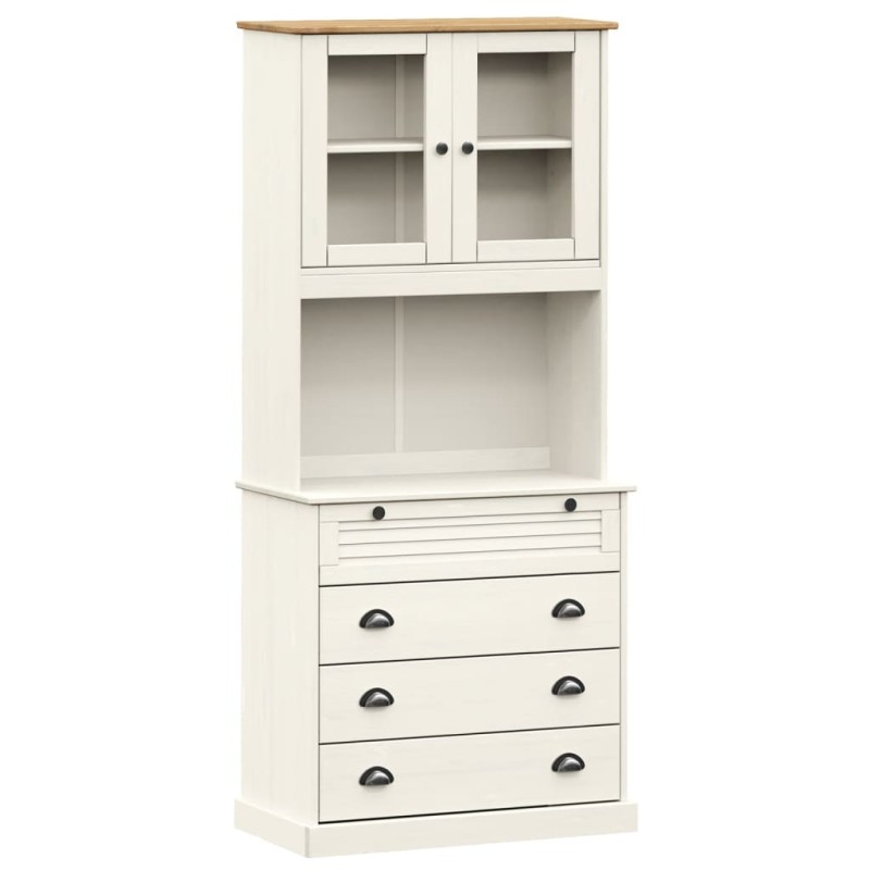 vidaXL Βιτρίνα VIGO Λευκή 80 x 40 x 176 εκ. από Μασίφ Ξύλο Πεύκου