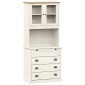 vidaXL Βιτρίνα VIGO Λευκή 80 x 40 x 176 εκ. από Μασίφ Ξύλο Πεύκου