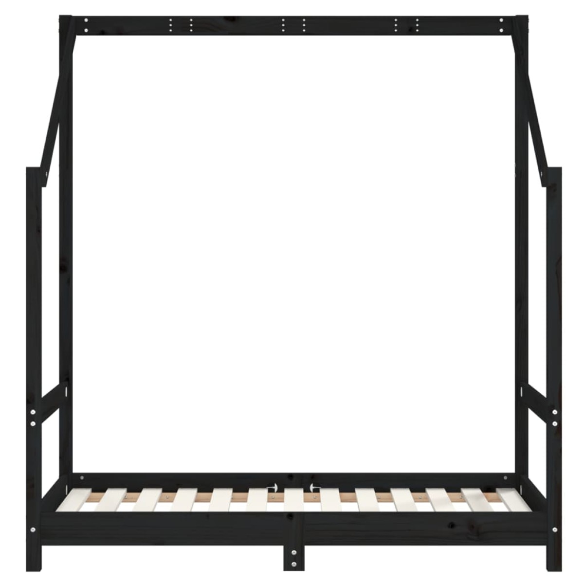 vidaXL Πλαίσιο Κρεβατιού Μαύρο 2x(70x140) εκ. από Μασίφ Ξύλο Πεύκου
