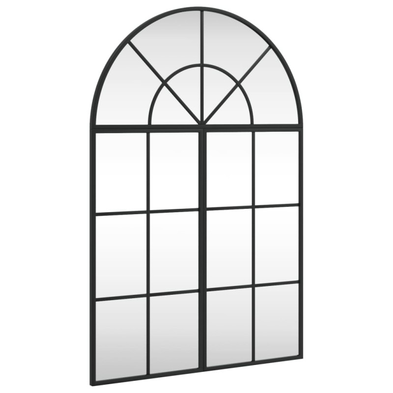 vidaXL Καθρέφτης Τοίχου Αψίδα Μαύρος 60 x 90 εκ. από Σίδερο
