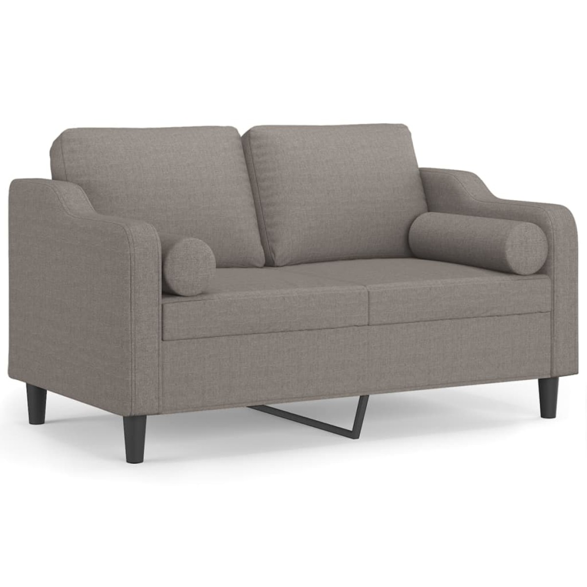 vidaXL Καναπές Διθέσιος Taupe 120 εκ. Υφασμάτινος Διακ. Μαξιλάρια