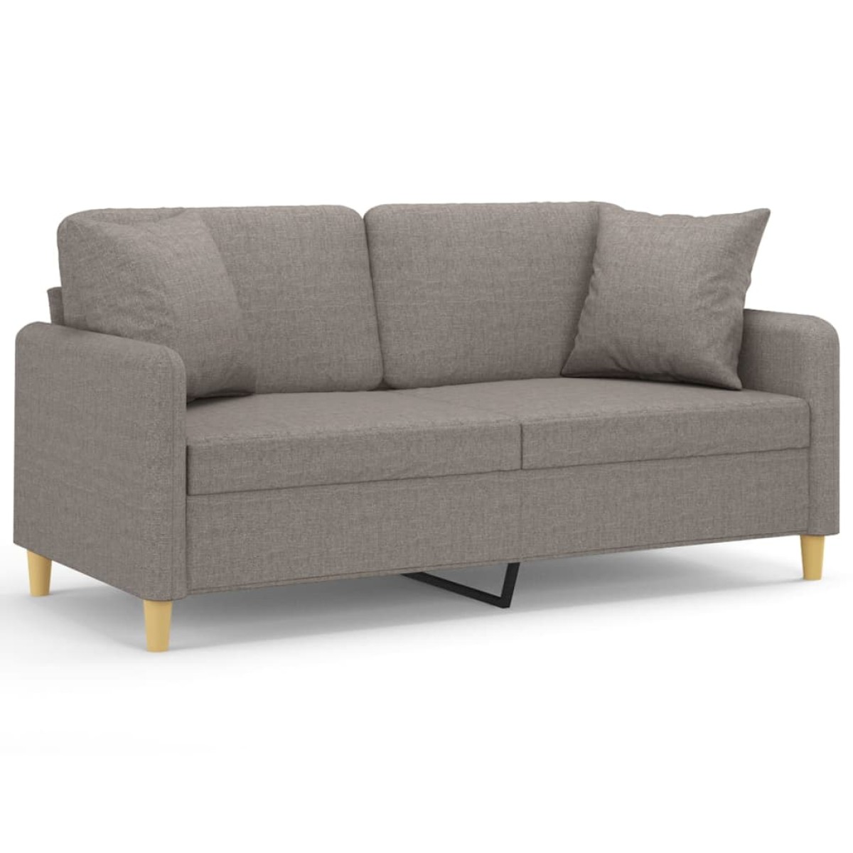 vidaXL Καναπές Διθέσιος Taupe 140 εκ. Υφασμάτινος Διακ. Μαξιλάρια