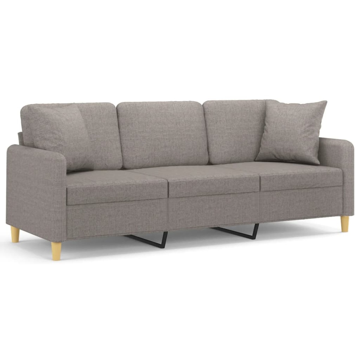 vidaXL Καναπές Τριθέσιος Taupe 180 εκ. Υφασμάτινος με Μαξιλάρια