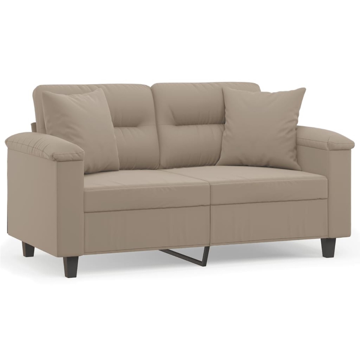 vidaXL Καναπές Διθέσιος Taupe 120 εκ. Ύφασμα Μικροϊνών με Μαξιλάρια