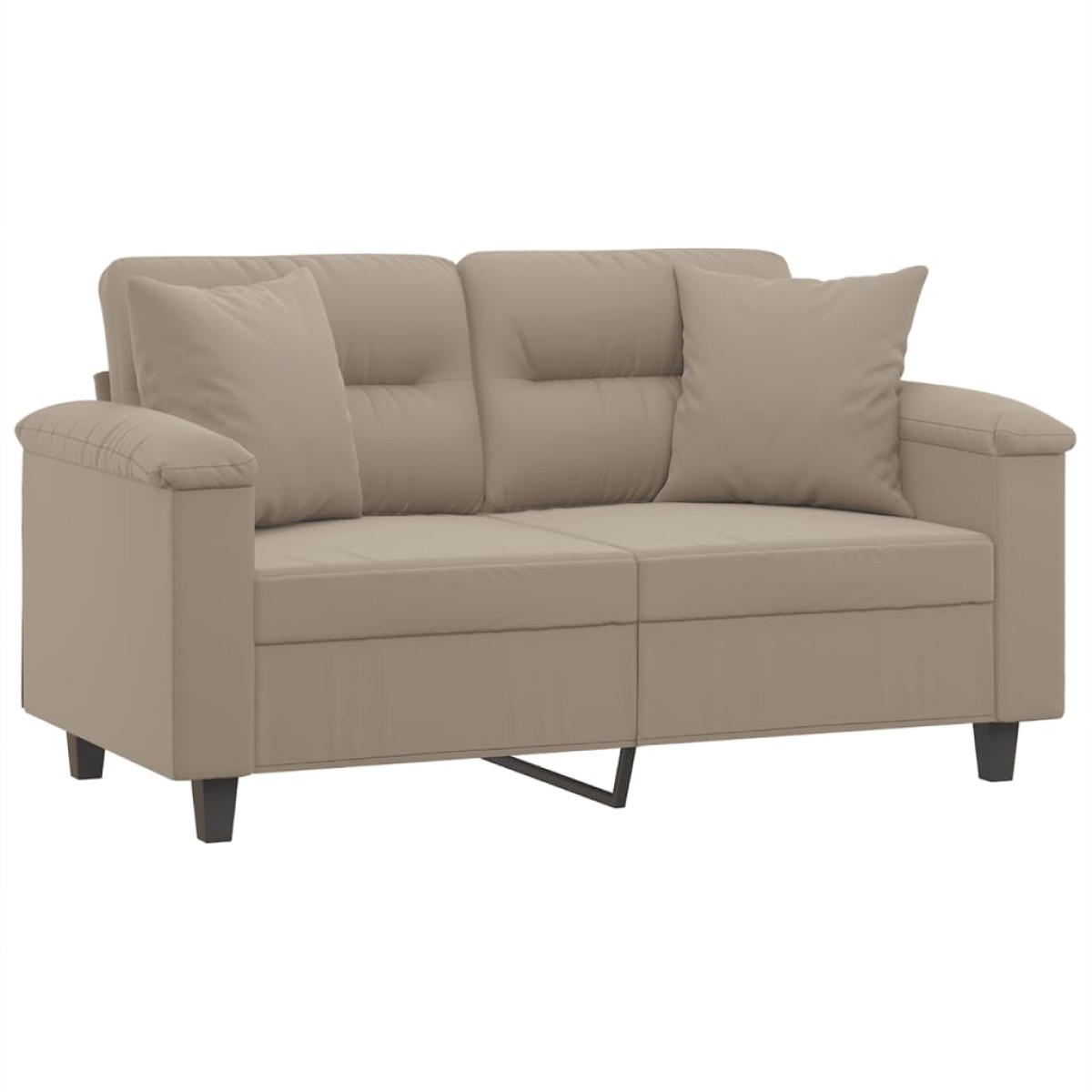 vidaXL Καναπές Διθέσιος Taupe 120 εκ. Ύφασμα Μικροϊνών με Μαξιλάρια