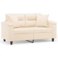 vidaXL Καναπές Διθέσιος Beige 120 εκ. Ύφασμα Μικροϊνών με Μαξιλάρια