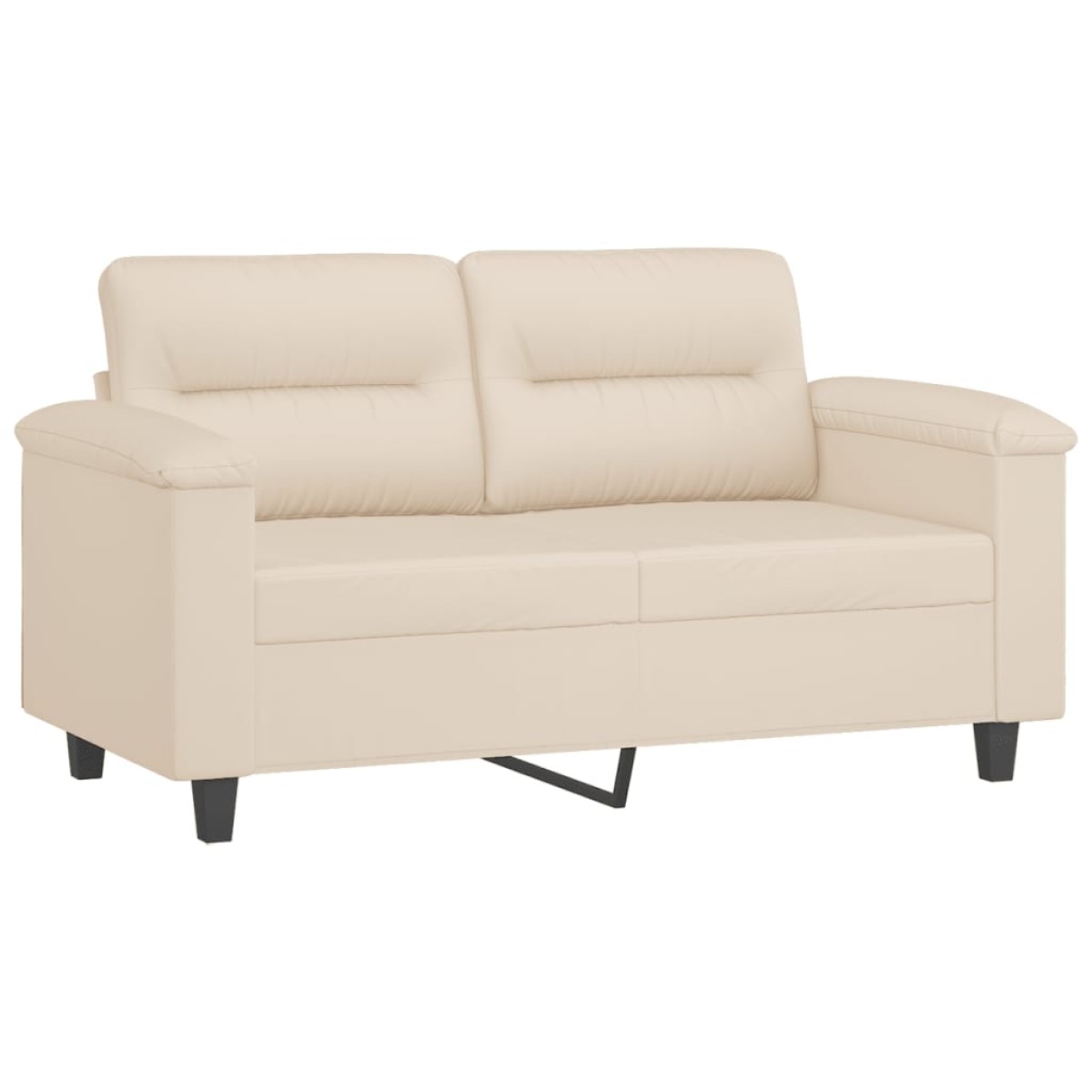 vidaXL Καναπές Διθέσιος Beige 120 εκ. Ύφασμα Μικροϊνών με Μαξιλάρια