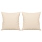 vidaXL Καναπές Διθέσιος Beige 120 εκ. Ύφασμα Μικροϊνών με Μαξιλάρια