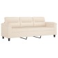 vidaXL Καναπές Τριθέσιος Beige 180 εκ. από Μικροΐνες με Μαξιλάρια