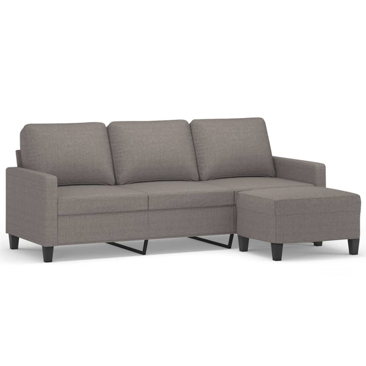 vidaXL Καναπές Τριθέσιος Taupe 180 εκ. Υφασμάτινος με Υποπόδιο