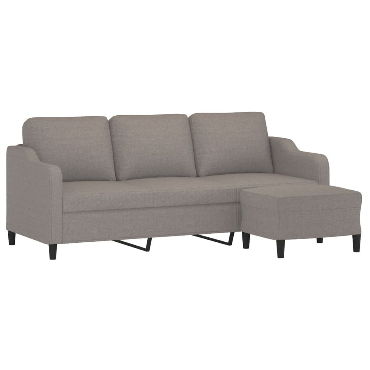vidaXL Καναπές Τριθέσιος Taupe 180 εκ. Υφασμάτινος με Υποπόδιο