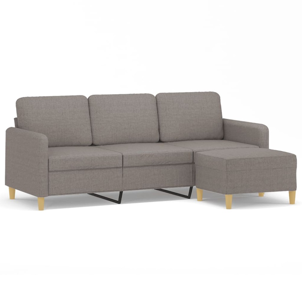 vidaXL Καναπές Τριθέσιος Taupe 180 εκ. Υφασμάτινος με Υποπόδιο