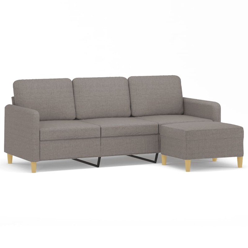vidaXL Καναπές Τριθέσιος Taupe 180 εκ. Υφασμάτινος με Υποπόδιο