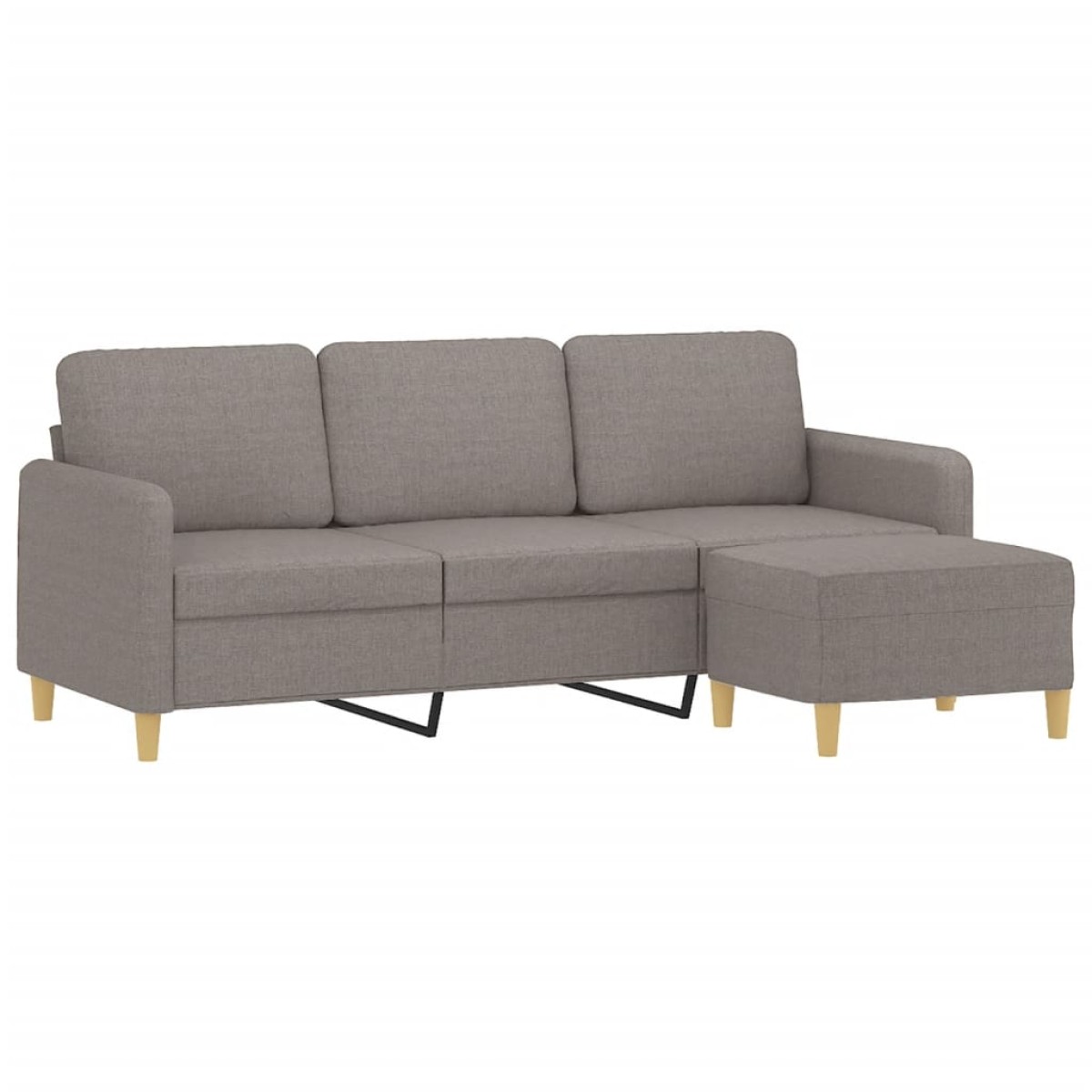 vidaXL Καναπές Τριθέσιος Taupe 180 εκ. Υφασμάτινος με Υποπόδιο