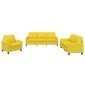 vidaXL Σετ Σαλονιού 3 Τεμαχίων Ανοιχτό Κίτρινο Υφασμάτινο με Μαξιλάρια