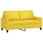 vidaXL Σετ Σαλονιού 2 Τεμαχίων Ανοιχτό Κίτρινο Υφασμάτινο με Μαξιλάρια