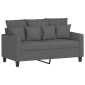 vidaXL Σετ Σαλονιού 2 Τεμαχίων Σκούρο Γκρι Υφασμάτινο με Μαξιλάρια