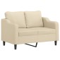 vidaXL Σετ Σαλονιού 3 Τεμαχίων Κρεμ από Ύφασμα Μικροϊνών με Μαξιλάρια