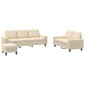 vidaXL Σετ Σαλονιού 3 Τεμαχίων Κρεμ από Ύφασμα Μικροϊνών
