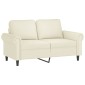 vidaXL Πολυθρόνες Σετ 3 Τεμαχίων Κρεμ από Βελούδο με Μαξιλάρια