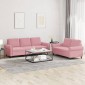 vidaXL Σαλόνι Σετ 2 Τεμαχίων Μπλε από Βελούδο με Μαξιλάρια