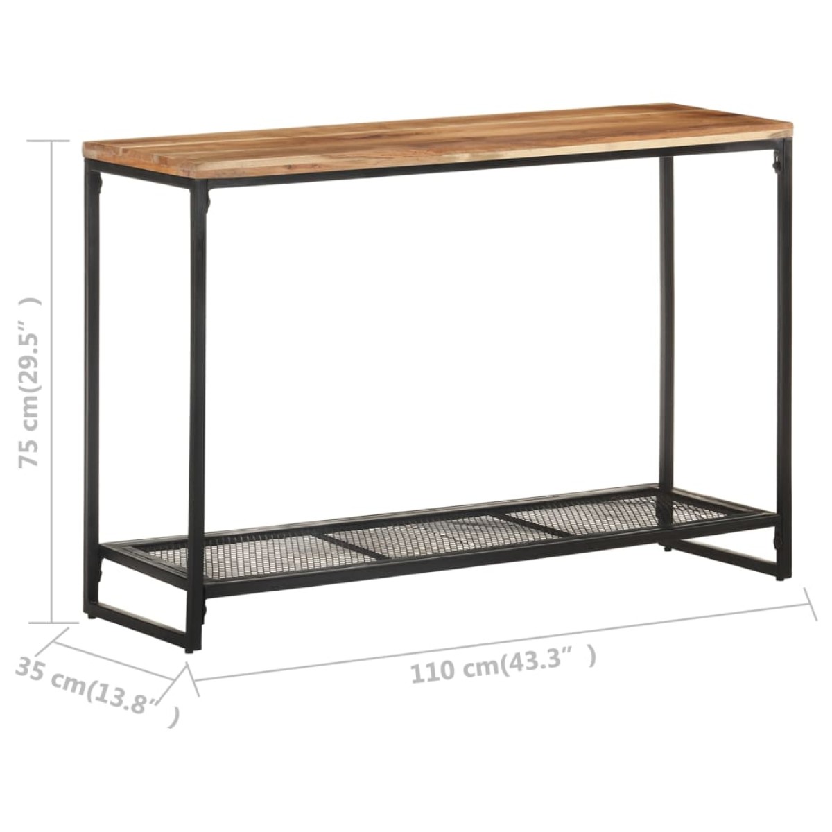 vidaXL Τραπέζι Κονσόλα 110 x 35 x 75 εκ. από Μασίφ Ξύλο Ακακίας