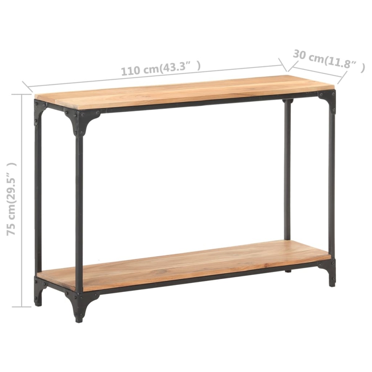vidaXL Τραπέζι Κονσόλα 110 x 30 x 75 εκ. από Μασίφ Ξύλο Ακακίας
