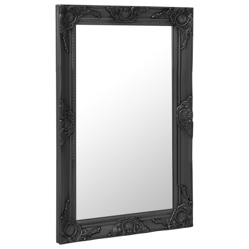 vidaXL Καθρέφτης Τοίχου με Μπαρόκ Στιλ Μαύρος 50 x 80 εκ.