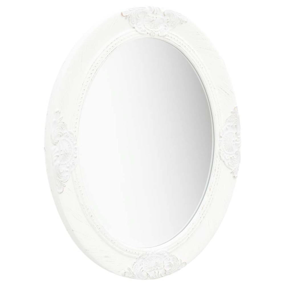 vidaXL Καθρέφτης Τοίχου με Μπαρόκ Στιλ Λευκός 50 x 60 εκ.
