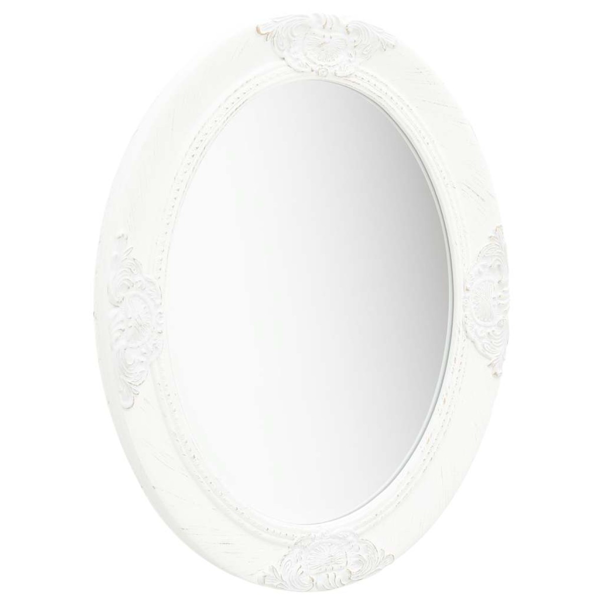 vidaXL Καθρέφτης Τοίχου με Μπαρόκ Στιλ Λευκός 50 x 60 εκ.