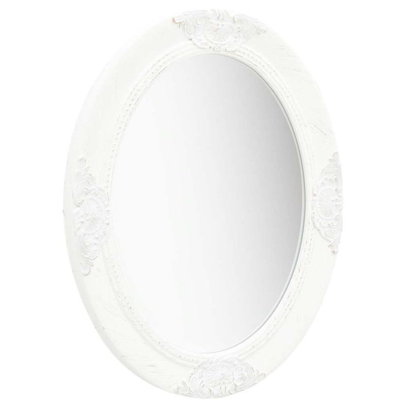 vidaXL Καθρέφτης Τοίχου με Μπαρόκ Στιλ Λευκός 50 x 60 εκ.