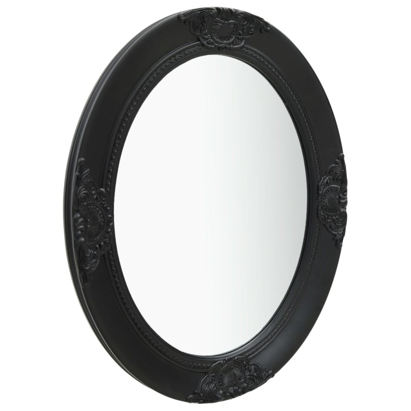 vidaXL Καθρέφτης Τοίχου με Μπαρόκ Στιλ Μαύρος 50 x 60 εκ.