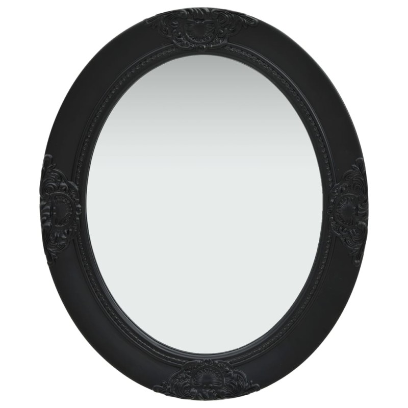 vidaXL Καθρέφτης Τοίχου με Μπαρόκ Στιλ Μαύρος 50 x 60 εκ.